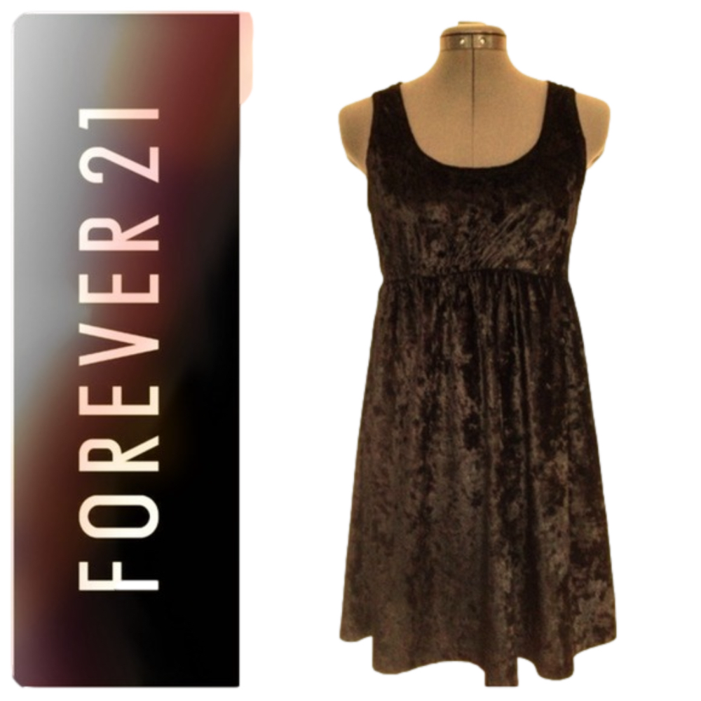 💥 Forever 21 "XXI" 💕Black velveteen dress💕